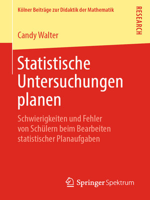 cover image of Statistische Untersuchungen planen